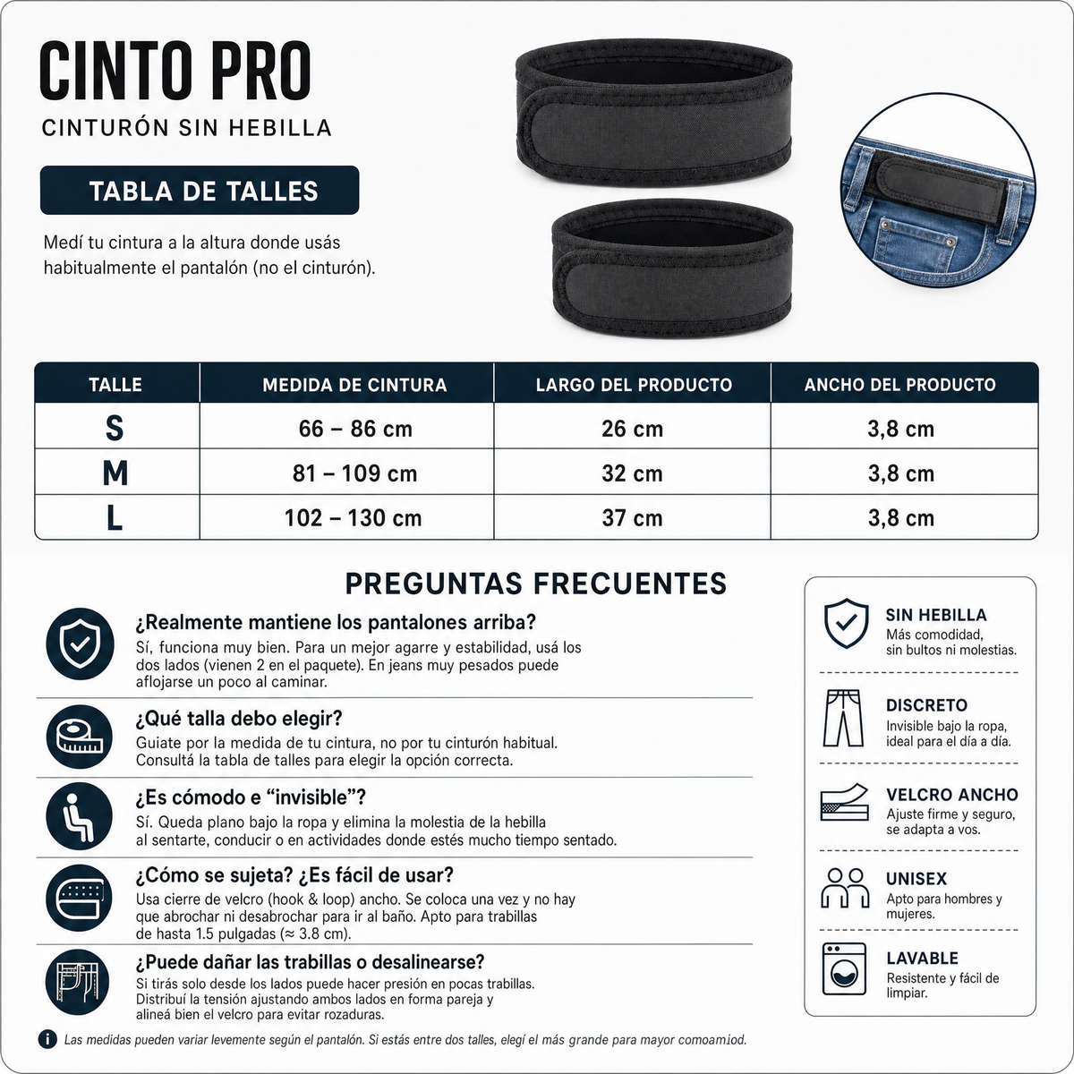 Cinturón Sin Hebilla Cinto Pro x2