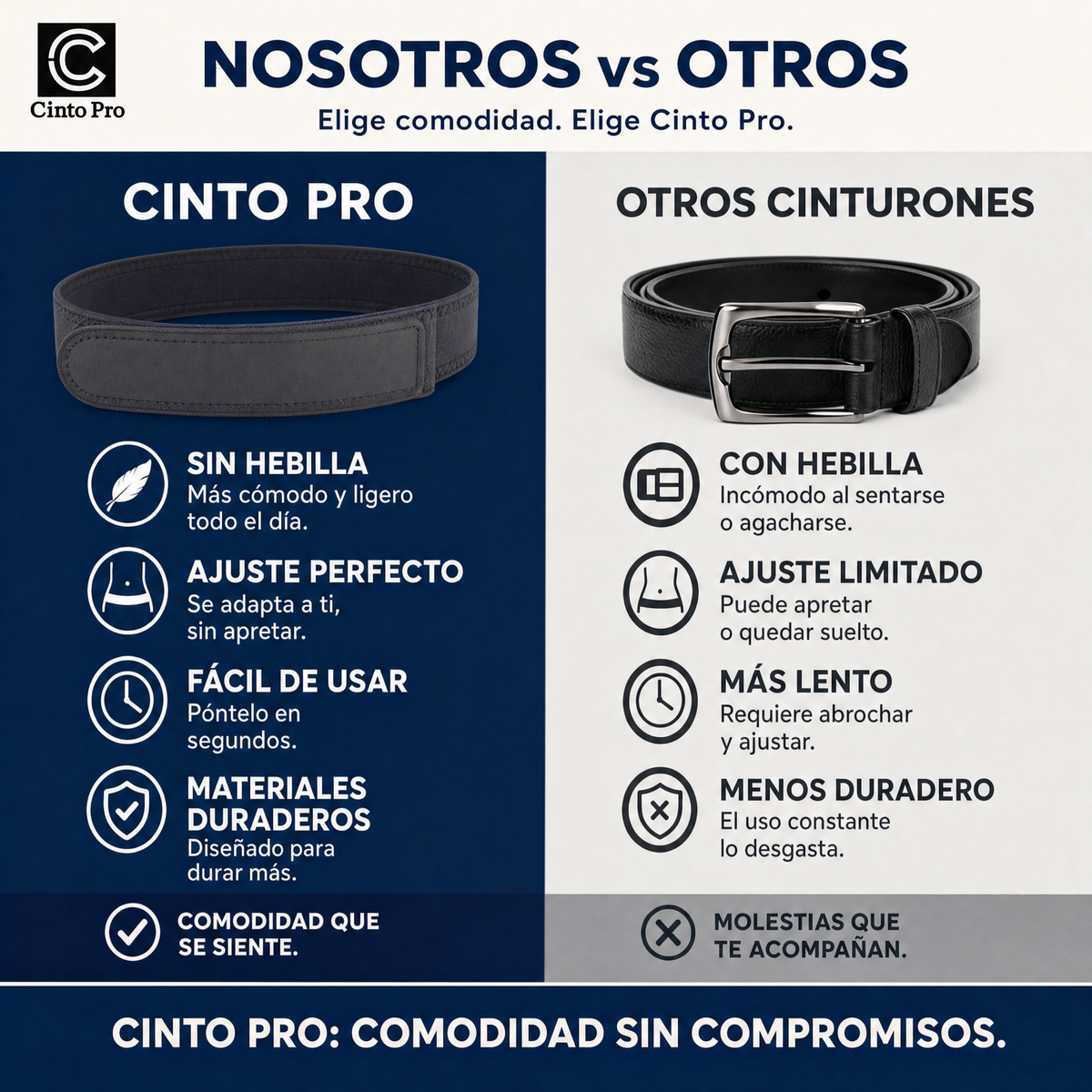 Cinturón Sin Hebilla Cinto Pro x2